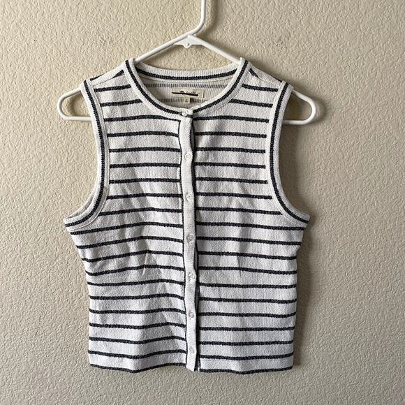 MADEWELL Women Split-Crewneck Cardigan Tank Size S NWT Summer Work Outfit - Picture 2 of 7